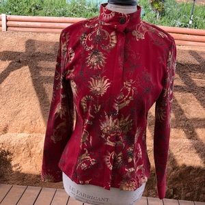 Nu Influence Oriental Style Jacket Burgandy Gold S